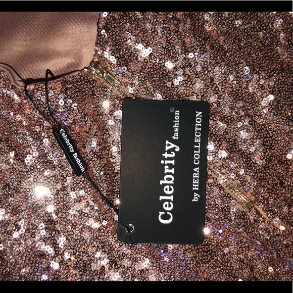 Gorgeous rose gold sparkly cocktail dress - Picture 8 of 8